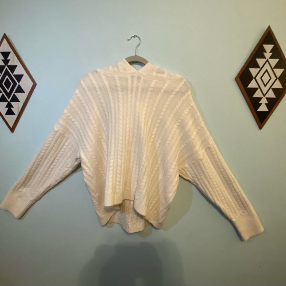 For The Republic White Cowl Neck Sweater